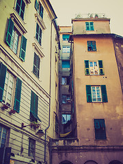 Image showing Retro look Genoa old town