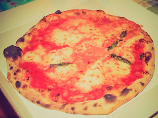 Image showing Retro look Pizza Margherita