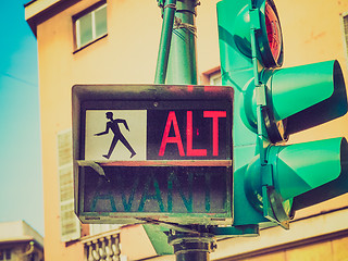 Image showing Retro look Red traffic light