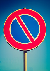 Image showing Retro look No parking sign