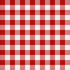 Image showing Red and White Picnic Tablecloth