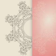 Image showing Circle lace hand-drawn ornament card