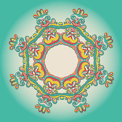 Image showing background with lace hand drawn colorful ornament