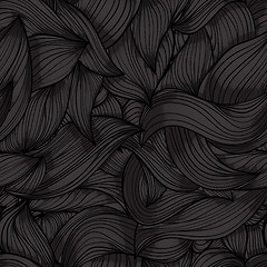 Image showing Seamless dark wave hand-drawn pattern