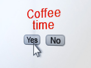 Image showing Time concept: Coffee Time on digital computer screen