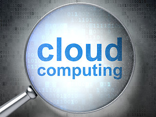 Image showing Cloud technology concept: Cloud Computing with optical glass