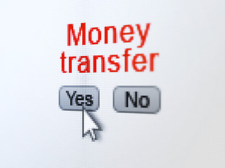Image showing Business concept: Money Transfer on digital computer screen