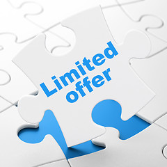 Image showing Business concept: Limited Offer on puzzle background