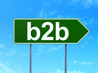 Image showing Finance concept: B2b on road sign background