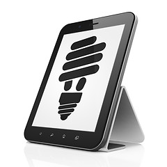 Image showing Finance concept: Energy Saving Lamp on tablet pc computer