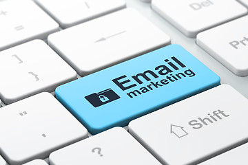 Image showing Business concept: Folder With Lock and Email Marketing on computer keyboard background