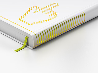 Image showing Web design concept: closed book, Mouse Cursor on white background