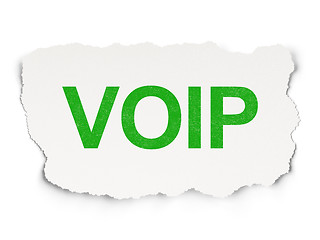 Image showing Web design concept: VOIP on Paper background