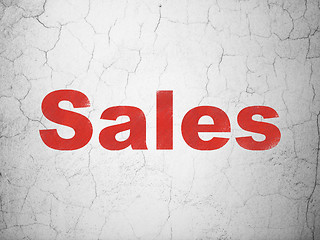 Image showing Marketing concept: Sales on wall background