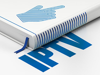 Image showing Web development concept: book Mouse Cursor, IPTV on white background