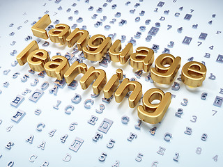 Image showing Education concept: Golden Language Learning on digital background