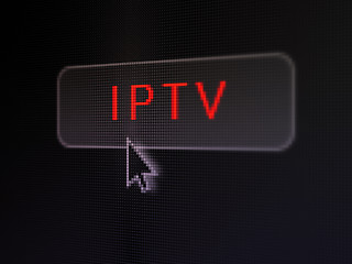 Image showing Web development concept: IPTV on digital button background