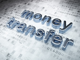 Image showing Finance concept: Silver Money Transfer on digital background