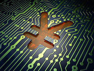 Image showing Currency concept: Yen on circuit board background