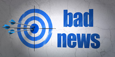 Image showing News concept: target and Bad News on wall background