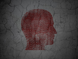 Image showing Business concept: Head on grunge wall background