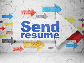 Image showing Finance concept: arrow with Send Resume on grunge wall background