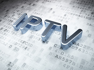 Image showing SEO web design concept: Silver IPTV on digital background