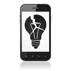 Image showing Business concept: Light Bulb on smartphone