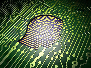 Image showing Data concept: Head on circuit board background