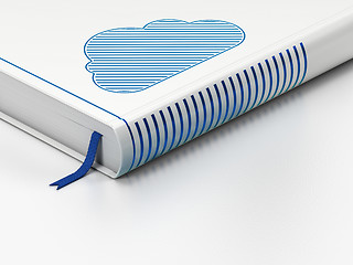 Image showing Cloud computing concept: closed book, Cloud on white background