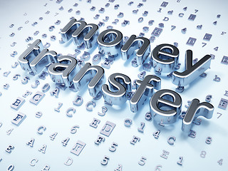 Image showing Business concept: Silver Money Transfer on digital background