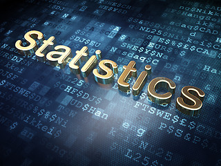 Image showing Finance concept: Golden Statistics on digital background