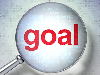 Image showing Advertising concept: Goal with optical glass