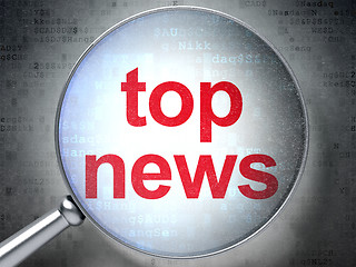 Image showing News concept: Top News with optical glass