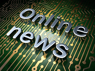 Image showing News concept: Online News on circuit board background