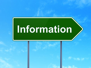 Image showing Data concept: Information on road sign background