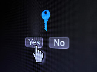 Image showing Security concept: Key on digital computer screen