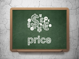 Image showing Marketing concept: Finance Symbol and Price on chalkboard background