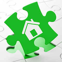 Image showing Business concept: Home on puzzle background