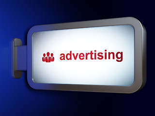 Image showing Advertising concept: Advertising and Business People on billboard background