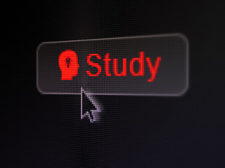 Image showing Education concept: Study and Head With Light Bulb on digital button background