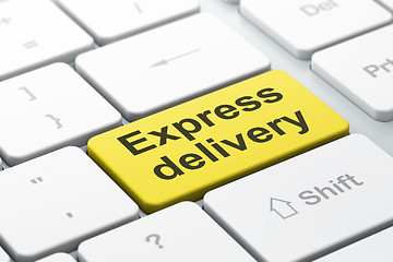 Image showing Business concept: Express Delivery on computer keyboard background