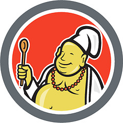 Image showing Fat Buddha Chef Cook Cartoon