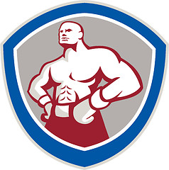 Image showing Boxer With Hands on Hips Shield