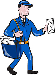 Image showing Mailman Postman Delivery Worker Isolated Cartoon