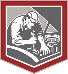 Image showing Car Mechanic Repair Automobile Shield Retro