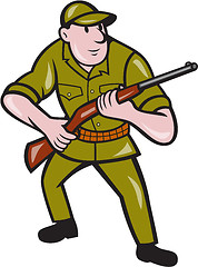 Image showing Hunter Carrying Rifle Cartoon