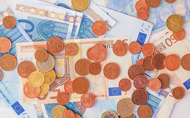 Image showing Euros coins and notes