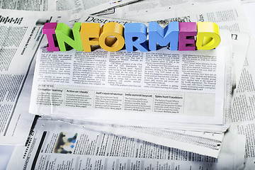 Image showing Word informed on newspaper