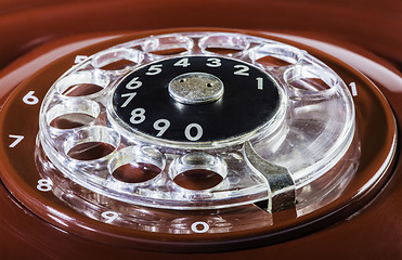 Image showing Vintage red phone digits